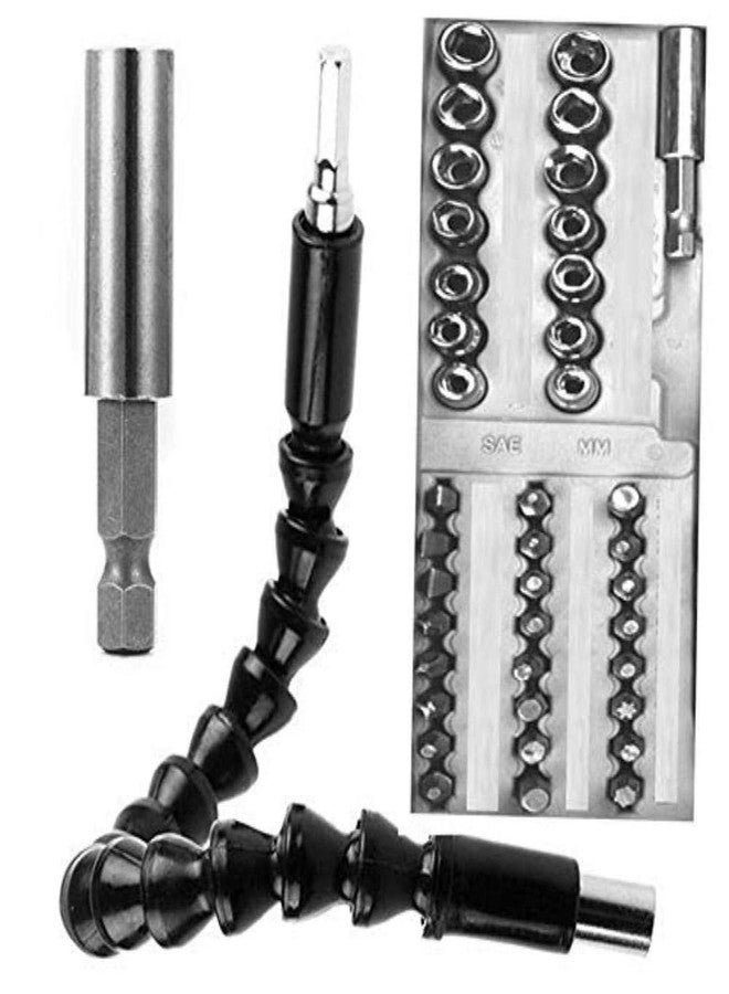 DIY Crafts Pattern No # 2, Combo Set, 295 mm Flexible Shaft Bit Extension Connecting Linking Screwdriver Drill Bits for Power Tools with Bit Shown in Image Connecting Linkin(Pattern No # 2, Combo Set) - Image 1
